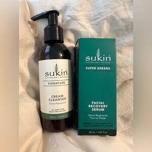 Sukin Cream Cleanser Pump, 125 ml & 
Sukin Facial Recovery Serum 30ml
NWT